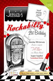 Rockabilly Invitation Designed With Your Information And Photo Einladung Geburtstag Party Zum 50 Geburtstag Geburtstagseinladungen