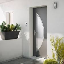 Porte D Entree Maia En Acier Qui Apportera Un Style Contemporain Et Moderne A Votre Facade Http Miroir Salle De Bain Amenagement Entree Vitre Double Vitrage