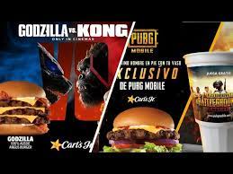 Carls Jr Nuevos Vasos De Godzilla Vs Kong Y Pubg Youtube