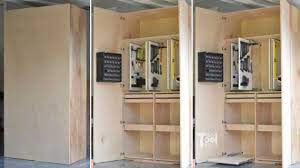 Say goodbye to garage clutter and maximize your garage floor space today! Garage Hand Tool Storage Cabinet Plans Her Tool Belt