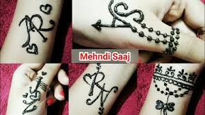 The letter is also added with another bold letter s. New R Letter Mehndi Tattoo Alphabet R Tattoo Mehndi Designs 3 Beautiful R Letter Henna Tattoos Youtube