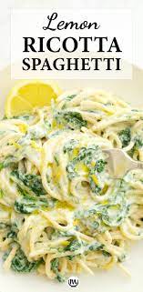 Easy Lemon Ricotta Pasta Spinach Recipe Lunch Recipes Healthy Healthy Breakfast Recipes Easy Healthy Recipes Easy Snacks