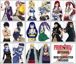 Fairy Tail New Character Designs Natsu Dragneel Lucy Heartfilia Erza Scarlett Gray Fullbuster Wendy Marvell Gajeel R Fairy Tail Anime Fairy Tail Fairy
