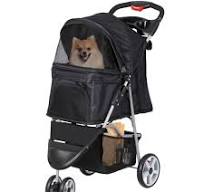 VEVOR Pet Stroller, 3 PU Wheels Dog Stroller Rotate With