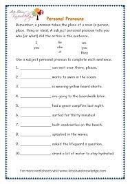 A dependent clause is a phrase that can't stand on its own as a complete sentence. Grade 3 Grammar Topic 10 Personal Pronouns Worksheets Lets Share Knowledge