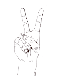 Black And White Peace Sign Hand Emoji J Adore Hand Art Drawings Art Drawings
