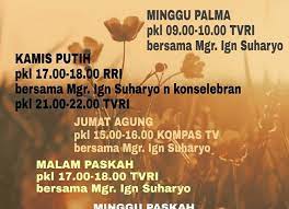 Untuk jadwal pay tv (hbo, fox, cinemax, bein sport, dll) dapat dilihat di sini. Siaran Misa Pekan Suci 2020 Dari Keuskupan Agung Jakarta Gereja Macanan