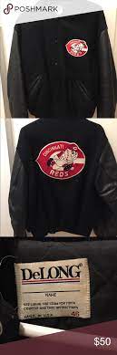 Cincinnati Reds Wool And Leather Jacket Jackets Leather Jacket Red Wool