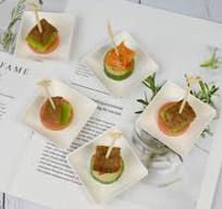 China 3/4" Leaf Appetizer Dishes - Compostable sugarcane ...