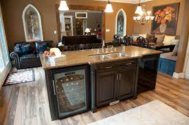 Large Island With Wine Fridge Kitchen Island With Sink Kitchen Island With Sink And Dishwasher Lake House Kitchen