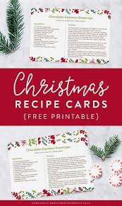Printable Christmas Recipe Card Editable Pdf Template Clementine Creati Christmas Recipe Cards Christmas Recipe Cards Printable Recipe Cards Printable Free