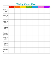 chore calendar template printable week calendar