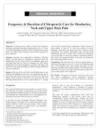 From basic adjustments to rehabilitation and sports injury chiropractic care, dr. Pdf Frequency Duration Of Chiropractic Care For Headaches Neck And Upper Back Pain