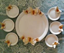 Evycraft Gullu Ve Kelebekli Ikramliklar Tepsi Seramik Cerceve