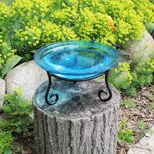 Teal floral in glass jar, table decor, shelf decor, mantle decor, entryway decor chicpurpose 5 out of 5 stars (4) $ 27. Crackle Glass Bird Bath 12 Teal With Short Stand