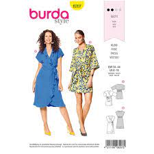 Per un picnic sul prato o un primo appuntamento: Abito A Portafoglio Burda 6207 34 44 Cartamodelli Burda Tessuti Com