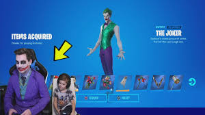 Back when harley quinn got her own skin to promote birds of prey, we. The Joker Giving 7 Year Old Kid Joker Last Laugh Bundle Early With Free 1 000 Fortnite V Bucks Youtube