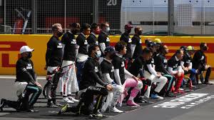 Harry mattocks & fergal walsh ; F1 News 2020 British Grand Prix Results Black Lives Matter Protest Kneeling Lewis Hamilton