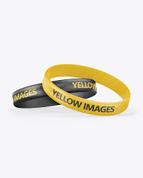 Glossy Silicone Wristbands Mockup In Stationery Mockups On Yellow Images Object Mockups
