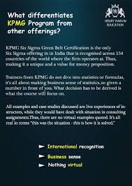 What Differentiates Kpmg Program From Other Offerings Differentiation Lean Six Sigma Green Belt
