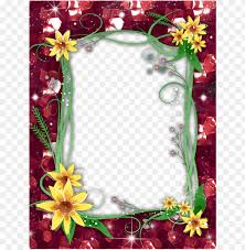 The image is transparent png format with a resolution of 6189x5687 pixels, suitable for design use and personal projects. Red Frame With Yellow Flowers Background Best Stock Photos Toppng