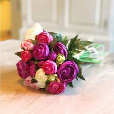 Maybe you would like to learn more about one of these? Purple And Pink Ranunculus Faux Flowers Bouquet