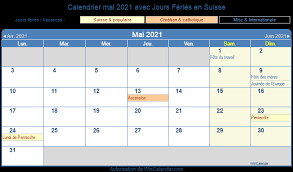 Lundi de pentecôte lundi 24 mai 2021. Calendrier Mai 2021 Avec Jours Feries Suisse