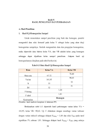 Demikianlah informasi tentang rangkuman pelajaran ipa kelas 7 smp semester 1 dan 2 lengkap, semoga bermanfaat. Bab Iv Hasil Penelitian Dan Pembahasan Homogenitas Sampelnya Setelah Menganalisis Data Dan Pengujian Homogenitas