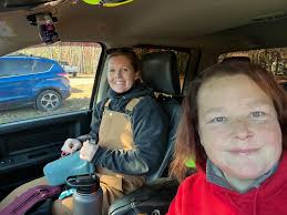 Border collie supervises winter equipment prep