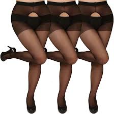 Amazon.com: Maeysiph 3 Pairs Womens Crotch Pantyhose Plus Size Hollow Out  Sheer Tights Reinforced Toes for Curvy Women 20D Black M-L: Clothing, Shoes  & Jewelry