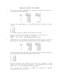 Thus, the net present value of project xyz is. Additional Crossover Rate Problems