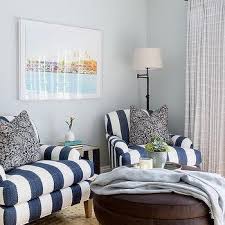 Trend setting colors and metal detailing make. Navy Blue Striped Accent Chairs Design Ideas