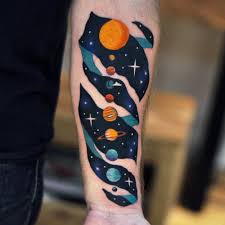 Escher Solar System Tattoo On Forearm By David Cote