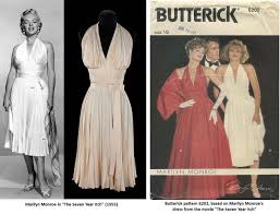 The dress is regarded as an icon of film history and the image of monroe in the white dress standing above a subway grating blowing the dress up has been described as one of the iconic. Butterick Pattern 6202 Based On Marilyn Monroe S Dress From The Movie The Seven Year Itch Dresses Marilyns Dress Halter Top Dresses