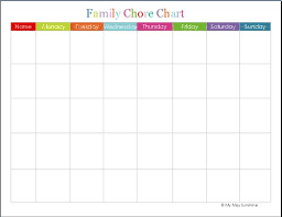 family chore chart family chore charts printable chore