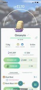 Details About Shiny Omanyte Pokemon Go Trade Random Moveset Cp Registered Trade Only