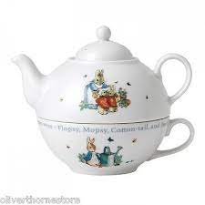 Wedgwood Beatrix Potter Peter Rabbit Tea For One Teapot Cup Set Nib Tea Pots Peter Rabbit Tea For One