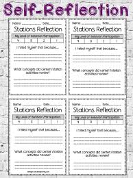 Self Reflection Work Stations Upper Elementary Math Student Self Assessment Upper Elementary Math Centers