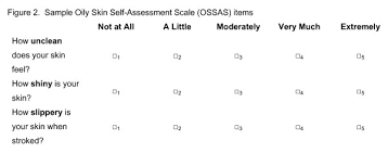 Sample oil skin self-assessment scale items. This file is a word doc ...