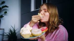 Share the best gifs now >>> Fat Woman Eagerly Eating Cakes Happy Hungry Woman Eating Sweets Cakes On White Background Effect Of Food On Stress Stock Video Footage Storyblocks