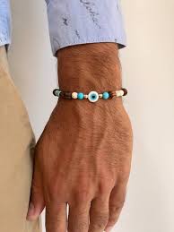 Evil Eye Bracelet Mens Bracelet Evil Eye Charm Protection Bracelet Mens Jewelry Gift For Him Made In Greece Brazalete Del Mal De Ojo Pulseras Bonitas Pulseras Masculinas