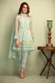 Peplum Blue Pakistani Dress Design Pakistani Dresses Casual Fashion