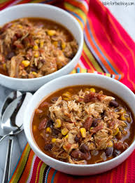 This crockpot chicken taco soup comes together in a matter of minutes, is healthy, gluten free, and full of veggies, lean chicken, plenty of texture, and loads of spices! Crockpot Chicken Taco Chili Table For Two By Julie Chiou