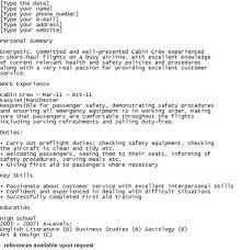 cabin crew cv template uk job vacancies