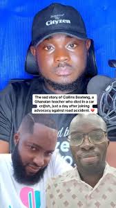 The sad story of Collins Boateng, a Ghanaian teacher who died in a car  cr@sh, just a day after joining advocacy against road accident. 💔#Ckwadojr  #ckjr #Inspiredbycityzen ...