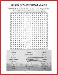 Wright Brothers Word Search Puzzle Worksheet Activity Wright Brothers Word Find Kids Learning Activities