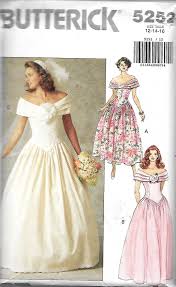 Butterick 5252 Misses Bridal Gown And Petticoat Sewing Pattern Bridesmaid Dress Wedding Dre Sewing Wedding Dress Vintage Dress Patterns Wedding Gowns Vintage