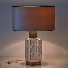 Tischlampe 60er 70er Jahre Glas Messing Tisch Leuchte Mid Century Lampe Tischlampen Design