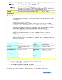 In this model, the director of finance and administration wears multiple hats. Personal Assistant Job Description Template By Bayt Com