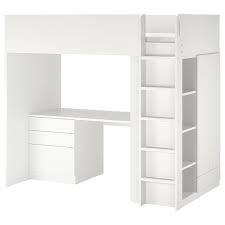 Distanza tra pavimento e base letto: Smastad Letto A Soppalco Bianco Bianco Con Scrivania Con 4 Cassetti Ikea Svizzera